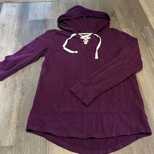 Purple tunic long sleeve with hood
